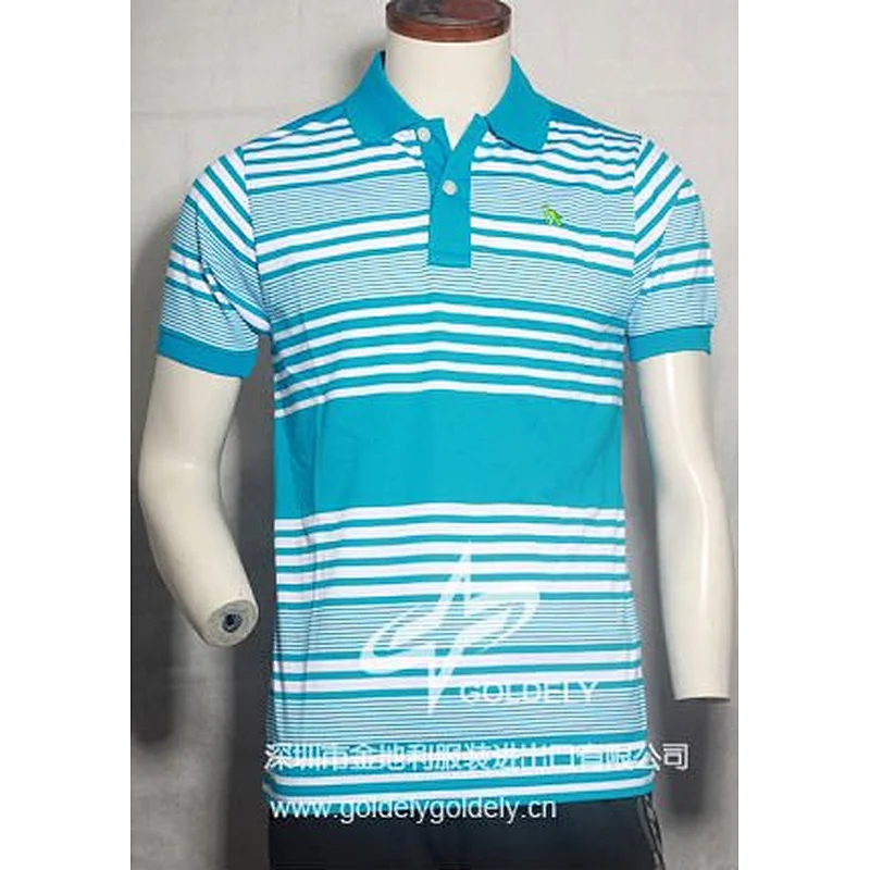 2013 new design stripe casual men's golf shirt