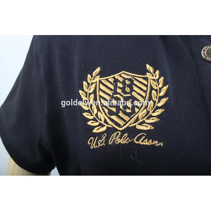 Plain nevy embroidery applique polo shirt manufacturing