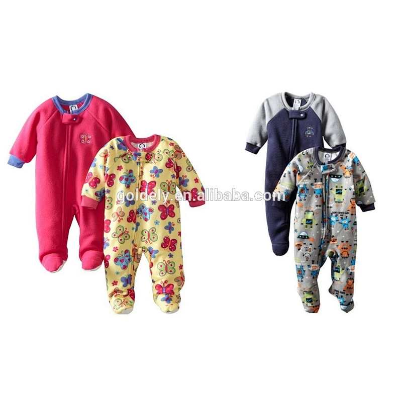 smocked zip-up style children clothing wholesale cotton zip-up baby clothes romper