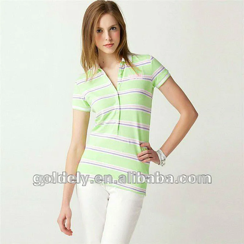 stripe polo shirt for women