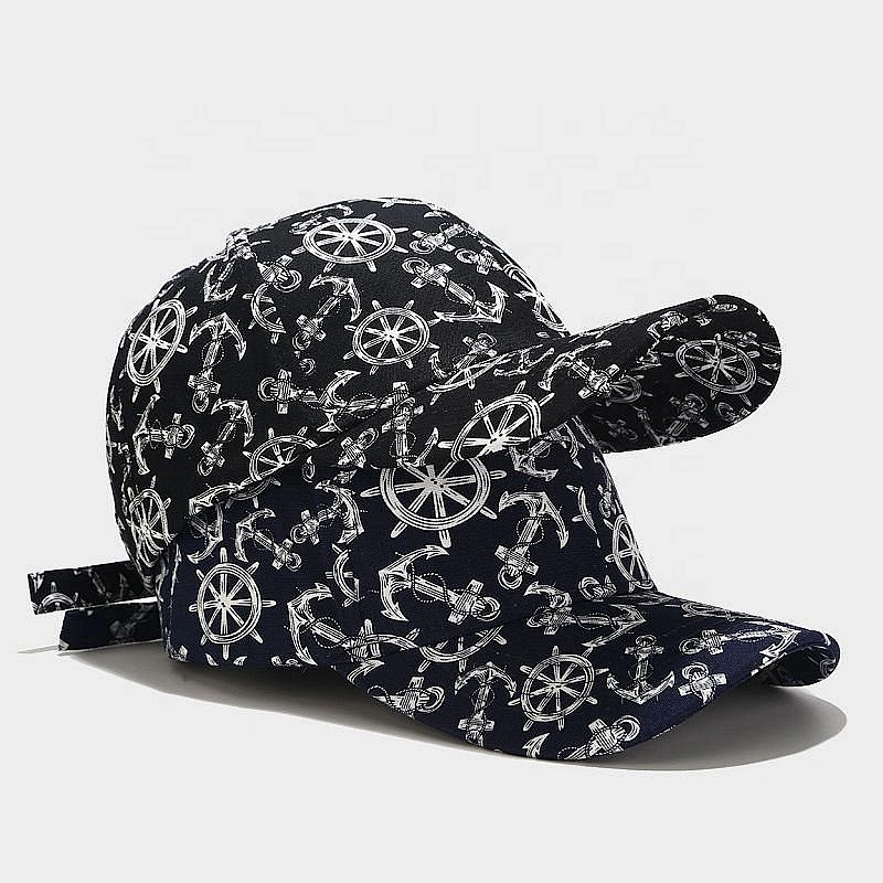 New navy anchor Printed cotton baseball cap trend sun hat casual cap
