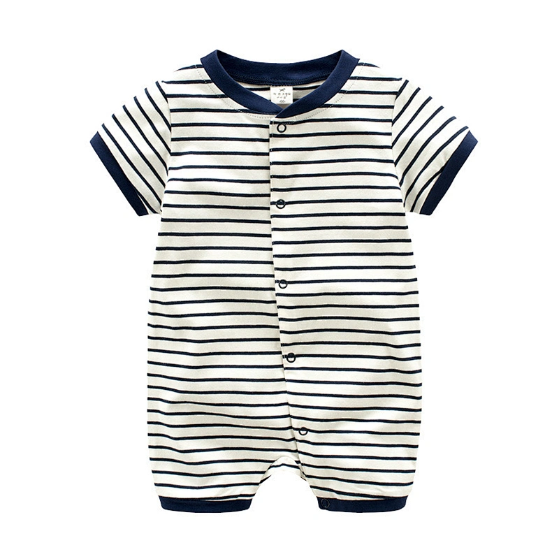 100% cotton Baby short sleeve contracted striped Romper Baby Wear