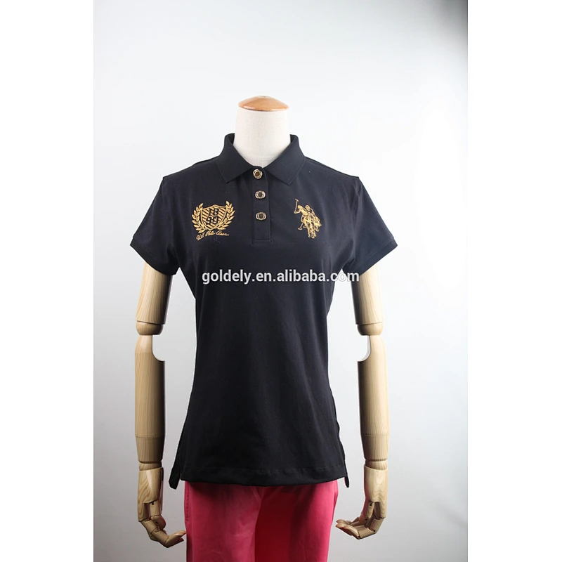 Plain nevy embroidery applique polo shirt manufacturing