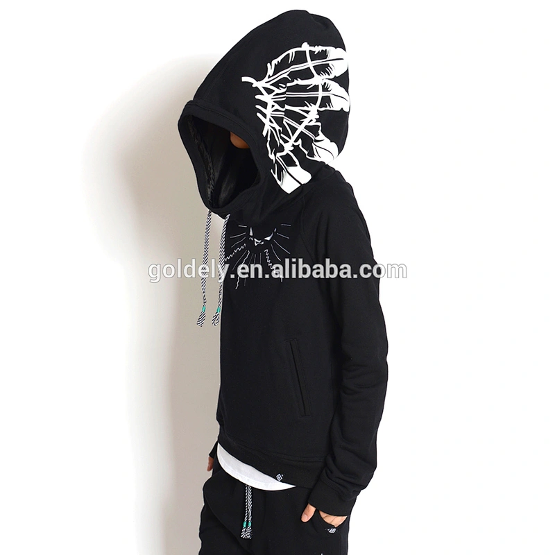 China custom CVC pullover printed hoodie hip hop hoodie OEM