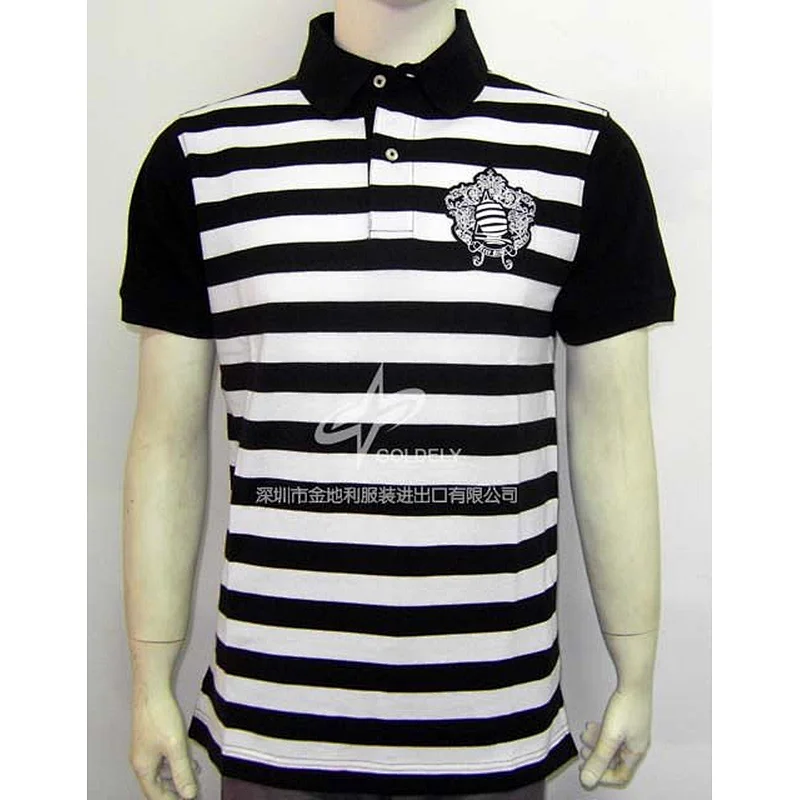 Polo T shirt, men's engineering strip polo shirt, fashion polo shirt for men