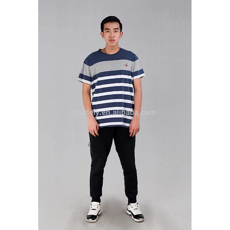 basic t-shirt 160g CVC cotton/polyester fabric with radium print wholesales