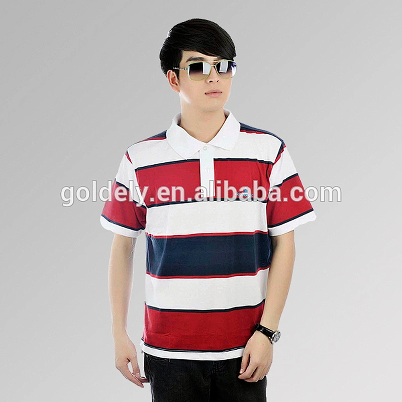 100% cotton contrast cotton flat knitting collar men's polo shirt