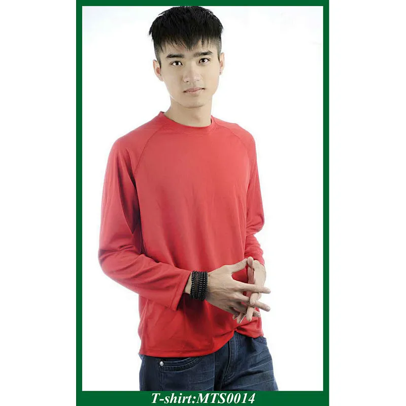 hot sales single jersey men's long sleeve t shirt with free sample