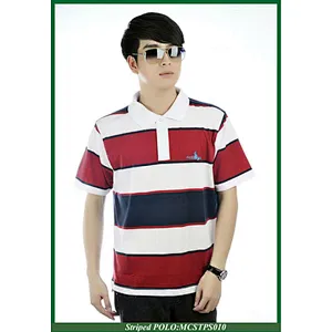 Yarn dye men's stripe golf T-shirt with high quality in 2013 summer