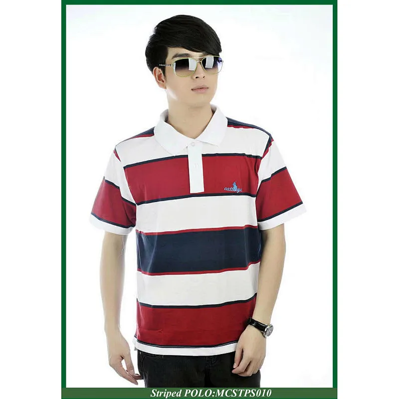 Yarn dye men's stripe golf T-shirt with high quality in 2013 summer