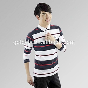 100% cotton flat knitting collor men's polo shirt manufacturing