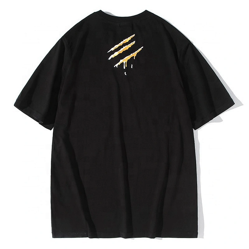 Original popular logo face mask panda print round neck short sleeve T-shirt hip hop trend T-shirt