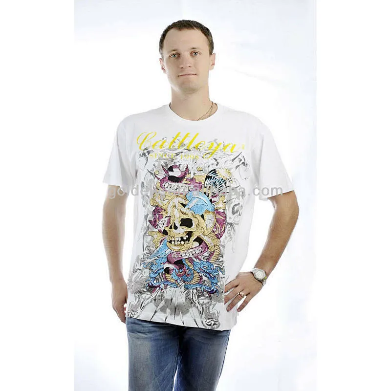 popular cartoon design men's soft full printing T-shirt