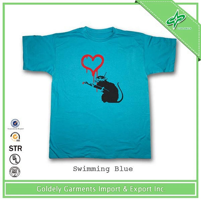 economical flatbed t-shirt high quality t-shirt blue men t-shirt