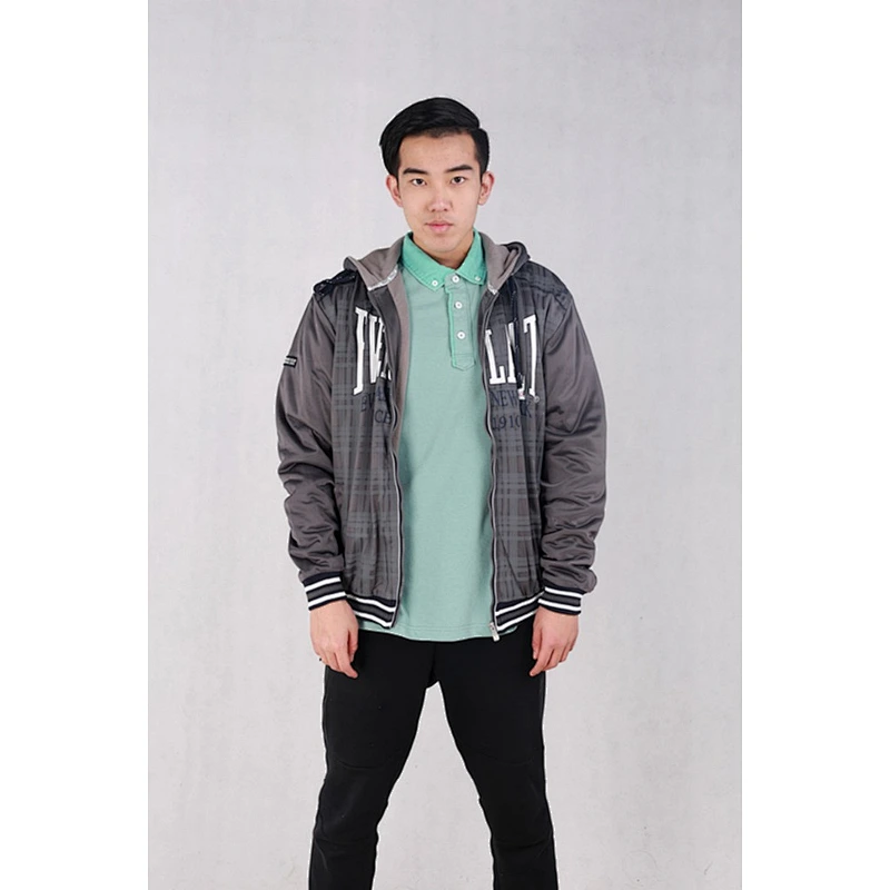 High quality custom full-zipper men fleece jacket with hood