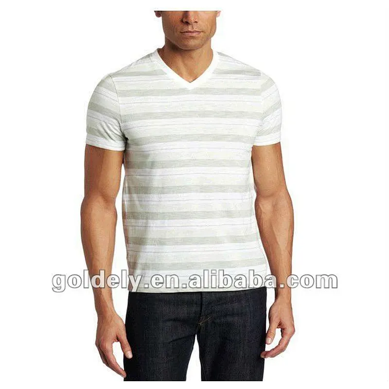 European style High quality branded fashion V neck t shirt