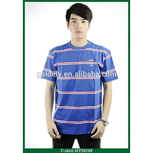 China wholesale custom man clothes striped cotton t shirt