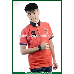 New style shirt polo for men with left applique with OEM service