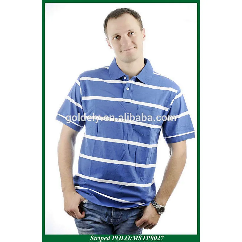 wholesale factory black and white stripe polo shirt