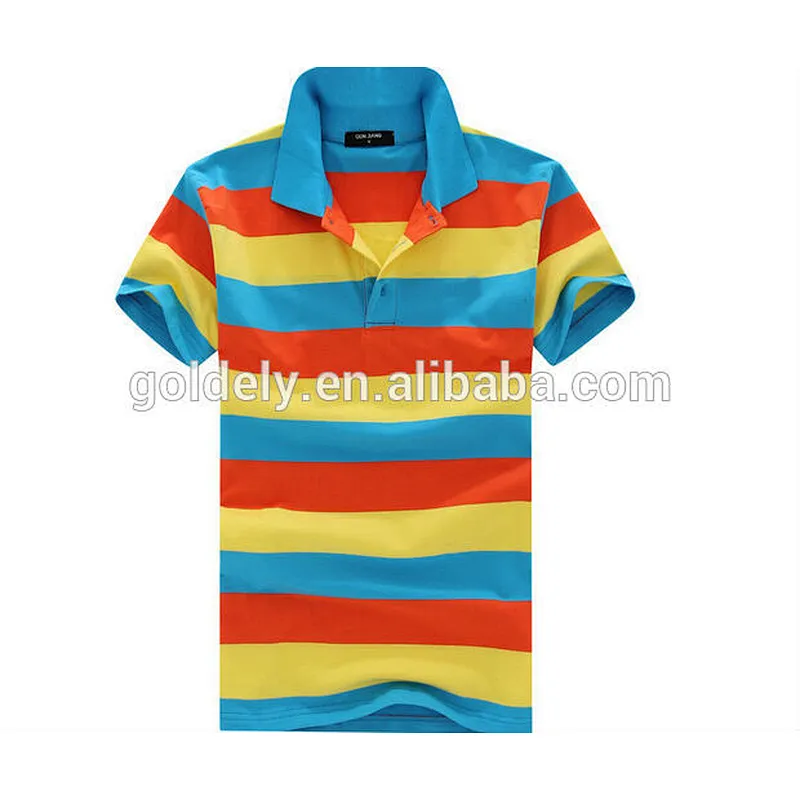 2019 newest summer stripe men polo shirt ,men's collar short sleeve polo garment wholesale