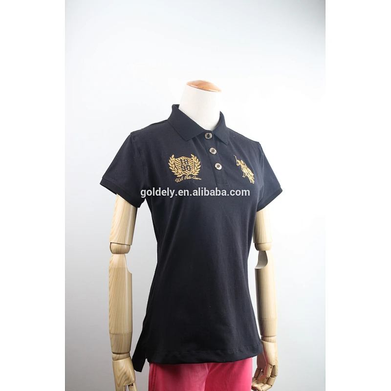 Plain nevy embroidery applique polo shirt manufacturing