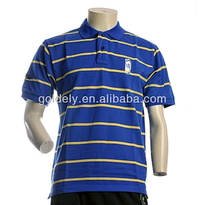 custom blue white stripe polo shirt design wholesale