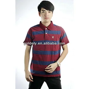 Mens polo collar striped uniorm polo shirt