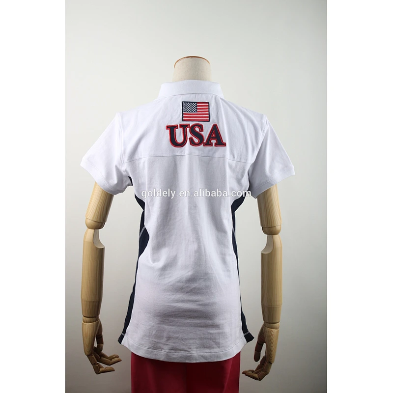 Plain white embroidery applique cut & sew men's & women' polo shirt wholesale