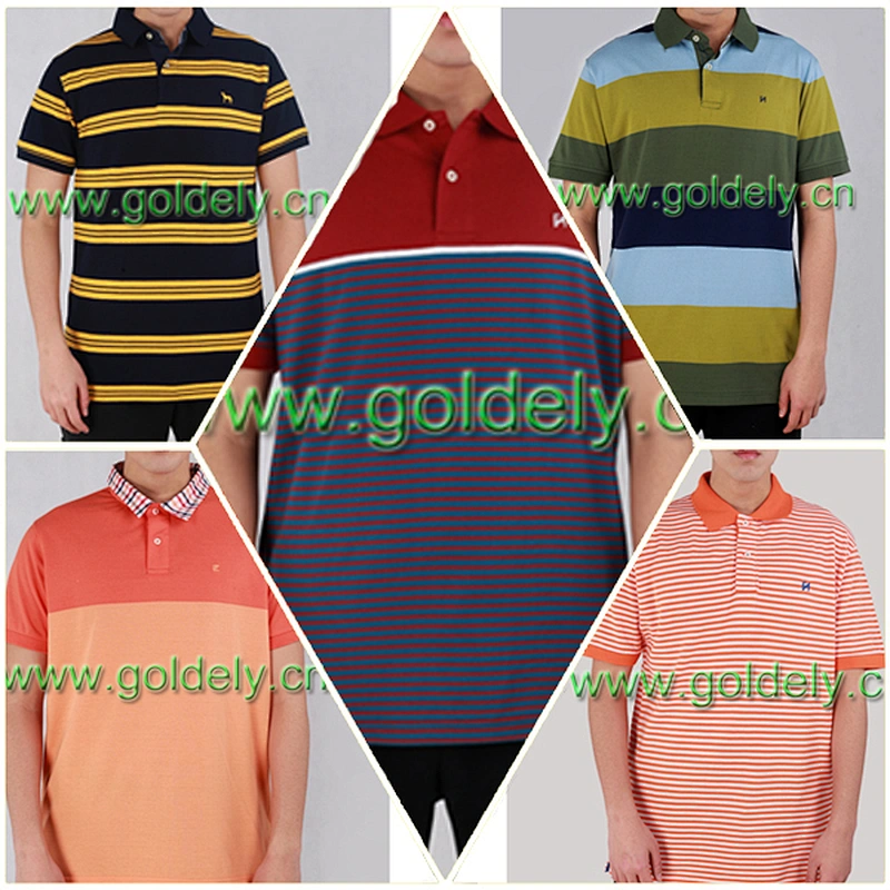 Color stitching two buttons short sleeve high quality jersey cotton polo shirt