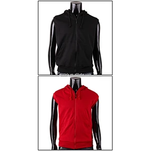 men's summer hoodie without sleeves 100%polyester for promotion