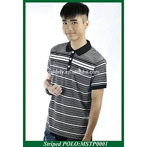 men's yarn dyed engineer stripe t shirt polo