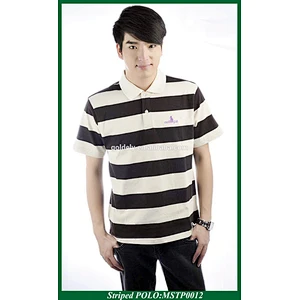 Handsome nice quality men's blue white stripe polo shirt