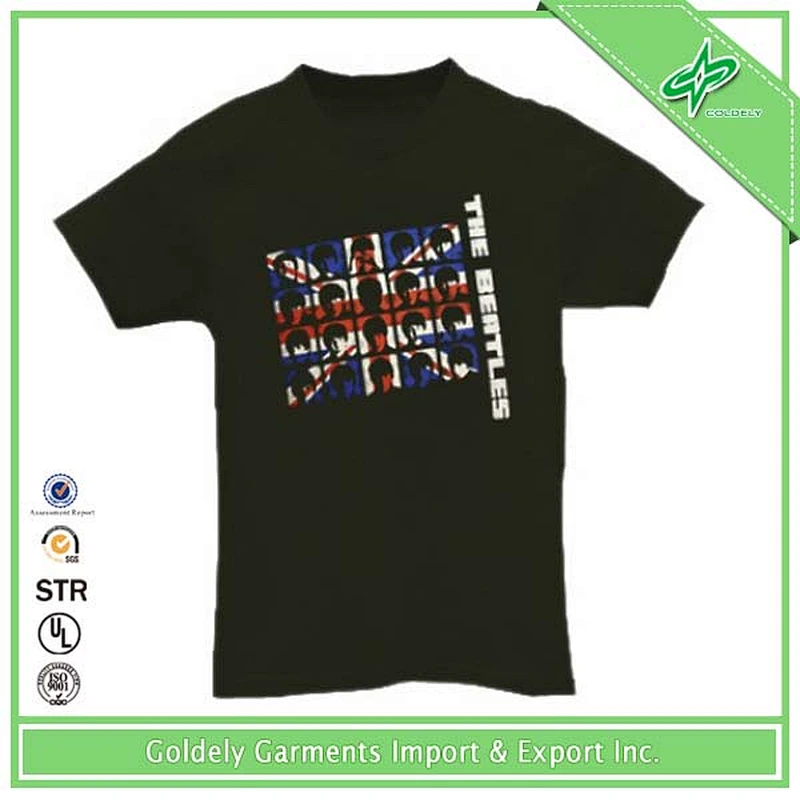 Men Cheap Blank Cotton Knitting Rib Cuff T-shirt