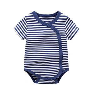 100% cotton Baby short sleeve contracted striped Romper Baby Wear