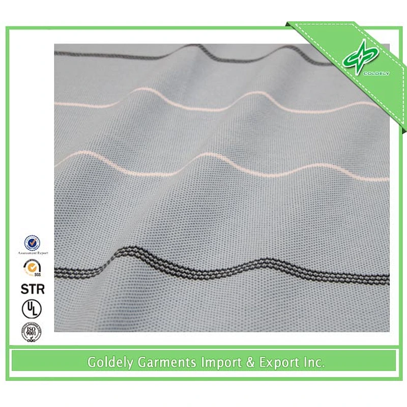 60% Cotton 35% Polyester 5% Spandex Stripe Jersey Knitted Fabric