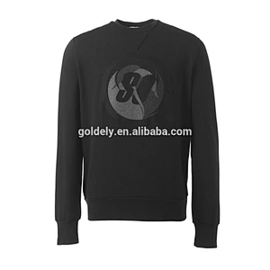 Printing silk screen/puff/embroidery hoodie without hood high quality hoodie sweatshirt plain black hood