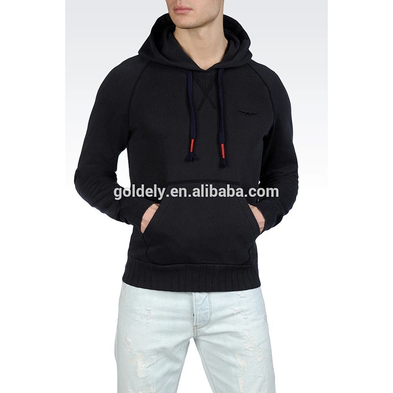 black hoodie blank plain black hoodie wholesale cotton thick hoodie