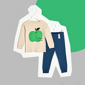 100% cotton boys' and girls' long Johns Baby pajamas 100% cotton trend