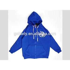 100% Cotton Terry Women's Blue Hoodie with OEM service