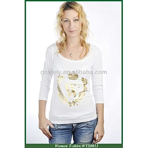 plain women fitted blank t-shirts cotton