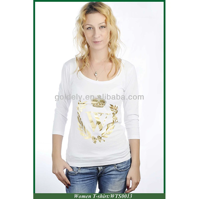 plain women fitted blank t-shirts cotton