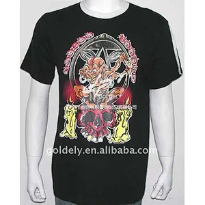 Cotton mens balck printed custom t shirts