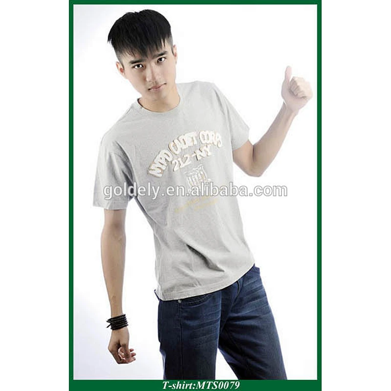 casual plain 100% Cotton short sleeve young Men's clothes