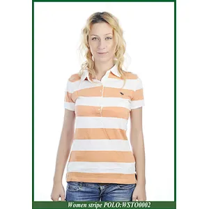 wholesale stripe girl's polo t shirt with high quality