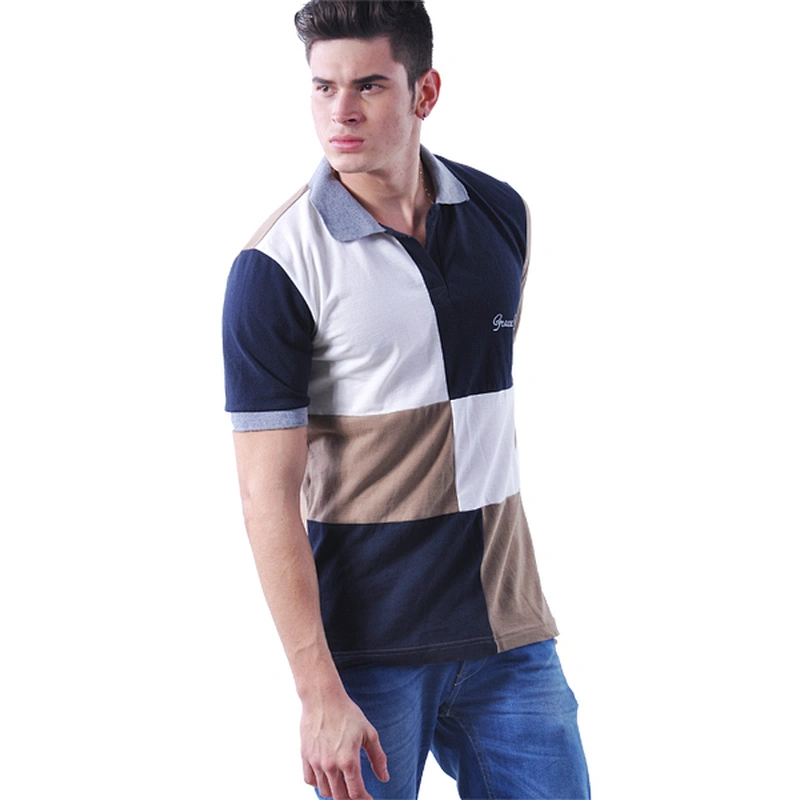 2014 Fashion Color Stitching Men Polo Shirt Blank High Quality Cotton Men Polo Shirt