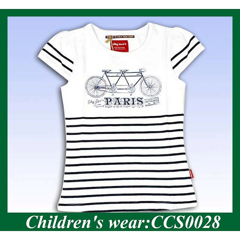 100% cotton beautiful top fashion girl t shirt