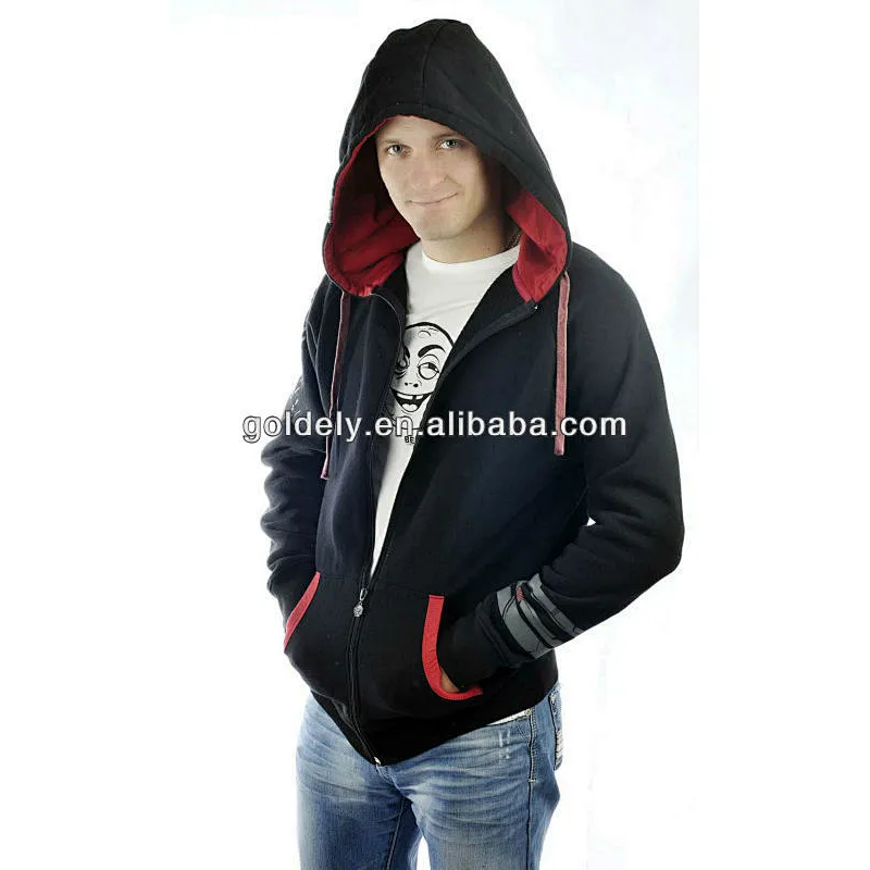 mens zip up draw string hoody