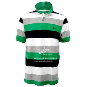 Y/D stripe golf men's t shirt with free sample