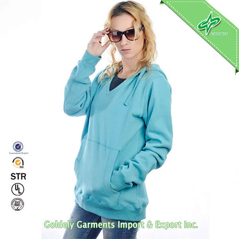 Autumn Hot Seller Quality Fashion Design Womens Cotton Plain Tall Hoodies Jacket 2014