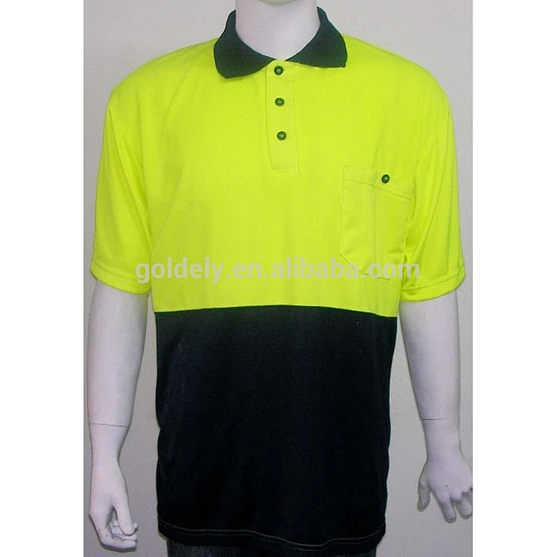 polo shirt fluorescent safety yellow work wear
